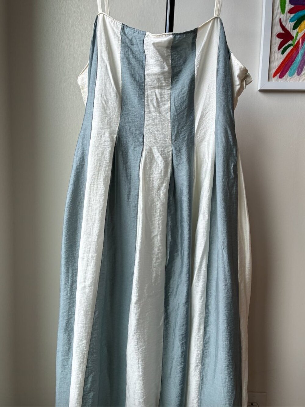 Madewell Pleated Midi Dress in Overcast (Blue and White Stripe) - Size 6 - Picture 8 of 16